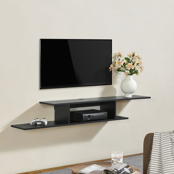 Mensola TV Stà¸vring Sospesa a Muro 21 x 150 x 25 cm Nero [en.casa]