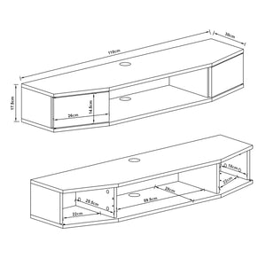 Mensola TV Tørring Sospesa a Muro 17,5 x 110 x 30 cm Nero [en.casa]