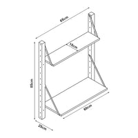 Scaffale da Parete Tingvoll in Bambù 85 x 65 x 25 cm - Naturale [en.casa]