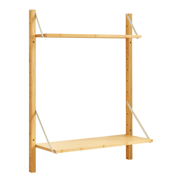 Scaffale da Parete Tingvoll in Bambù 85 x 65 x 25 cm - Naturale [en.casa]