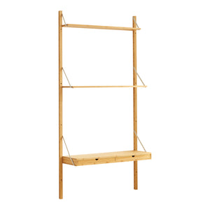 Scaffale da Parete Tingvoll in Bambù 176 x 85 x 32 cm - Naturale [en.casa]