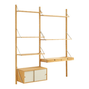 Scaffale da Parete Tingvoll in Bambù 176 x 147 x 34 cm - Naturale [en.casa]