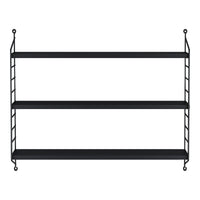 Set di 3 Scaffali da Parete Strà¤ngnà¤s a 3 Ripiani Regolabili  50 x 60 x 15 cm Acciaio Nero [en.casa]