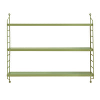 Scaffale da Parete Strängnäs a 3 Ripiani Regolabili 50 x 60 x 15 cm Acciaio Verde Oliva [en.casa]