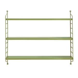 Scaffale da Parete Strängnäs a 3 Ripiani Regolabili 50 x 60 x 15 cm Acciaio Verde Oliva [en.casa]