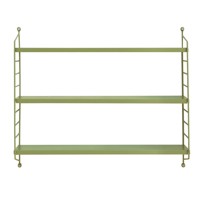 Scaffale da Parete Strängnäs a 3 Ripiani Regolabili 50 x 60 x 15 cm Acciaio Verde Oliva [en.casa]