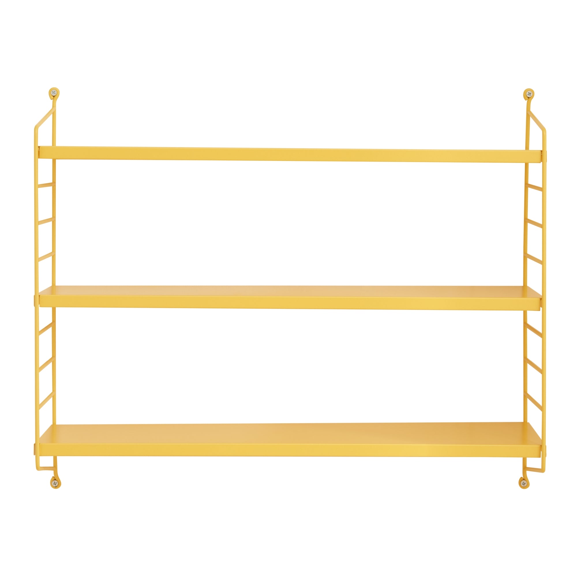 Scaffale da Parete Strà¤ngnà¤s a 3 Ripiani Regolabili 50 x 60 x 15 cm Acciaio Giallo [en.casa]