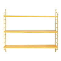 Scaffale da Parete Strà¤ngnà¤s a 3 Ripiani Regolabili 50 x 60 x 15 cm Acciaio Giallo [en.casa]