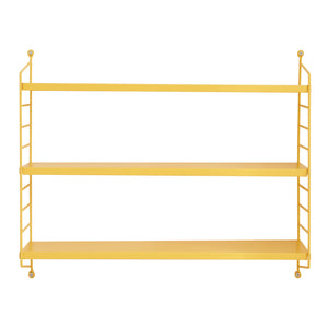 Scaffale da Parete Strà¤ngnà¤s a 3 Ripiani Regolabili 50 x 60 x 15 cm Acciaio Giallo [en.casa]