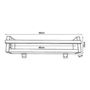 Set di 4 Mensole da Parete Nykarleby con Barra Anticaduta 44 x 9 x 10 cm Legno di Pino Naturale [en.casa]