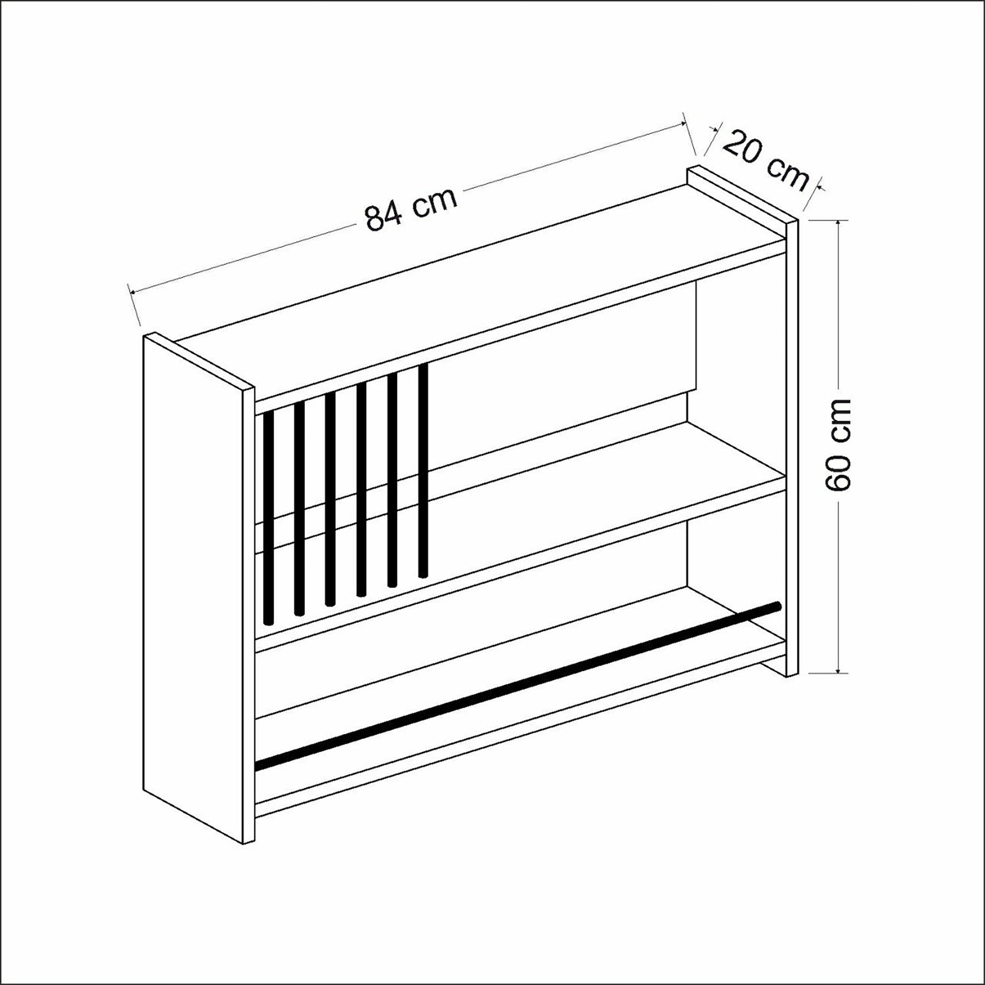 Scaffale Pensile 'Helsingà¸r' Mensola da Parete per Cucina - Bianco [en.casa]