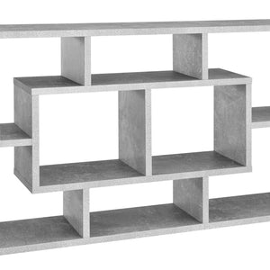 Mensola da Parete a Forma Rettangolare con 8 Scomparti 85 x 16 x 48 cm Scaffale Pensile con Ripiani Portaoggetti