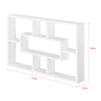 Mensola da Parete a Forma Rettangolare con 7 Scomparti 77 x 10 x 48 cm Scaffale Pensile con Ripiani Portaoggetti