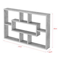 Mensola da Parete a Forma Rettangolare con 7 Scomparti 77 x 10 x 48 cm Scaffale Pensile con Ripiani Portaoggetti