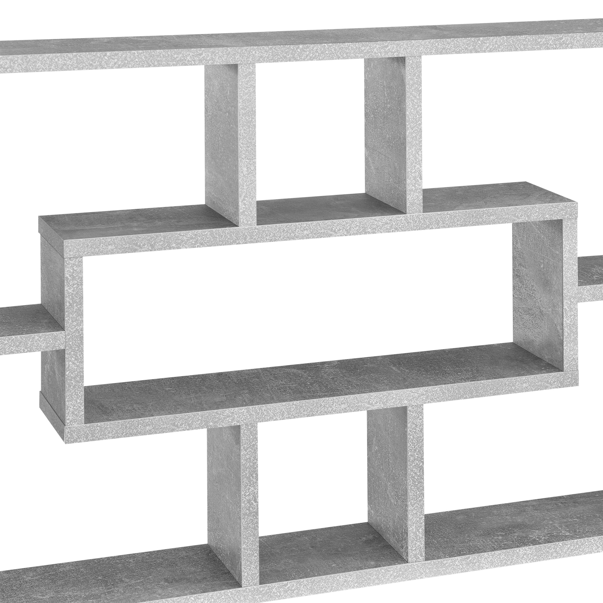 Mensola da Parete a Forma Rettangolare con 7 Scomparti 77 x 10 x 48 cm Scaffale Pensile con Ripiani Portaoggetti