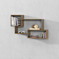 Mensola da Parete / da Muro con 3 Scomparti a Cubo/Rettangolo 87 x 18 x 54 cm Scaffale Pensile con Ripiani Portaoggetti