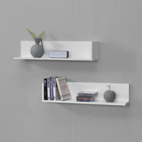 Set da 2 Mensole da Parete a Forma di L 75 x 16,5 x 16,5 cm 2 Consolle Pensili da Muro Libreria Portaoggetti - Bianco