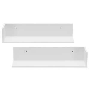 Set da 2 Mensole da Parete a Forma di L 75 x 16,5 x 16,5 cm 2 Consolle Pensili da Muro Libreria Portaoggetti - Bianco