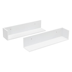 Set da 2 Mensole da Parete a Forma di L 75 x 16,5 x 16,5 cm 2 Consolle Pensili da Muro Libreria Portaoggetti - Bianco