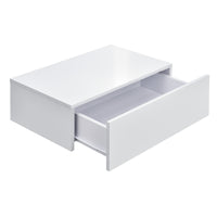 Set di 2 Comodini da Parete con Cassetto 46x30x15 cm Bianco Lucido [en.casa]