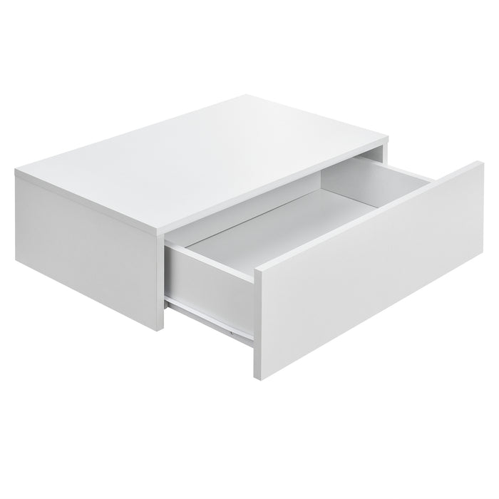 Set di 2 Comodini da Parete con Cassetto 46x30x15 cm Bianco Opaco [en.casa]