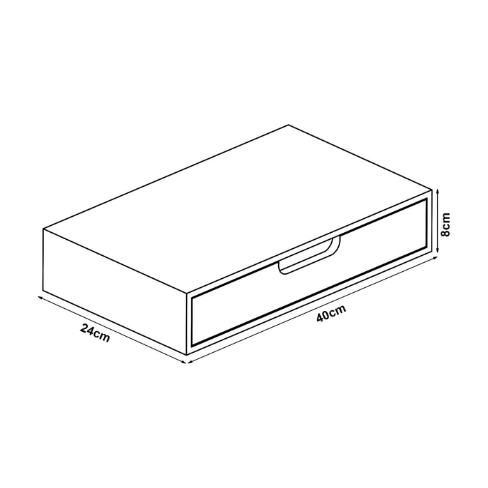 Mensola Bokn con Cassetto Integrato 40 x 24 x 8 cm Bambù Grigio [en.casa]