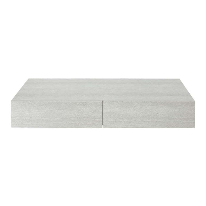 Mensola Karstula con 2 Cassetti Affiancati Comodino Sospeso 80 x 35 x 12 cm Effetto Cemento [en.casa]