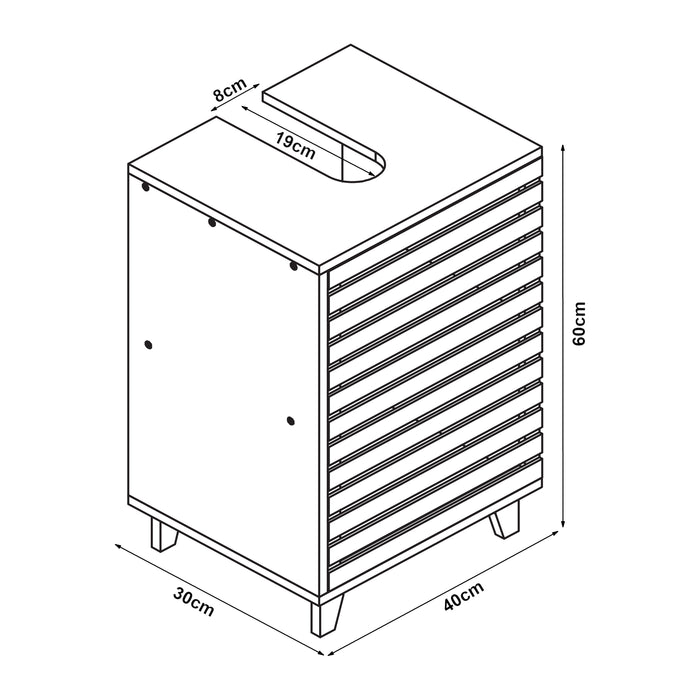 Armadio Sottolavabo Iveland in Bambù per Lavabo da Appoggio 60 x 40 x 30 cm [en.casa]