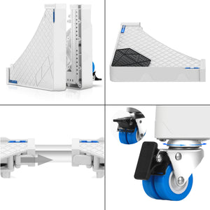 Carrello 'Zaberfeld' per Elettrodomestici, Base Regolabile, Supporto max. 300 kg - Bianco [en.casa]