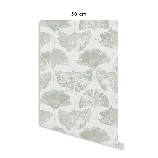 Carta da parati adesiva Gingko Leaf  in vinile verde- 1 rotolo 50x300 cm - Decochic