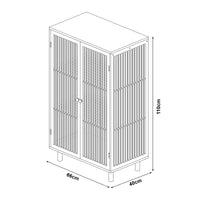 Armadio Grong a 2 Ante Credenza Bassa 110 x 66 x 40 cm Bambù Naturale [en.casa]