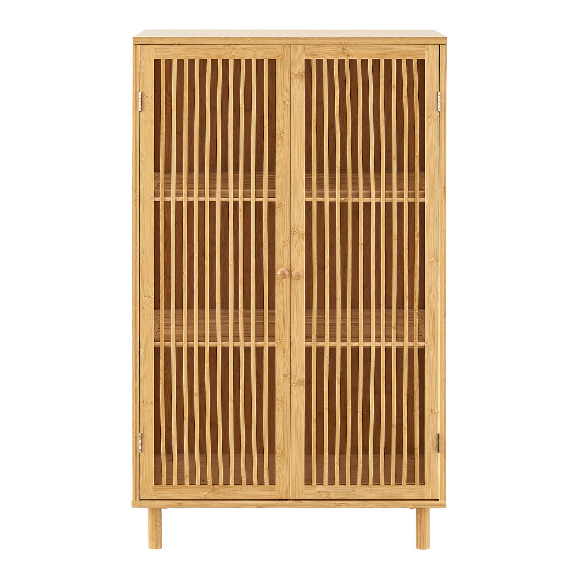 Armadio Grong a 2 Ante Credenza Bassa 110 x 66 x 40 cm Bambù Naturale [en.casa]