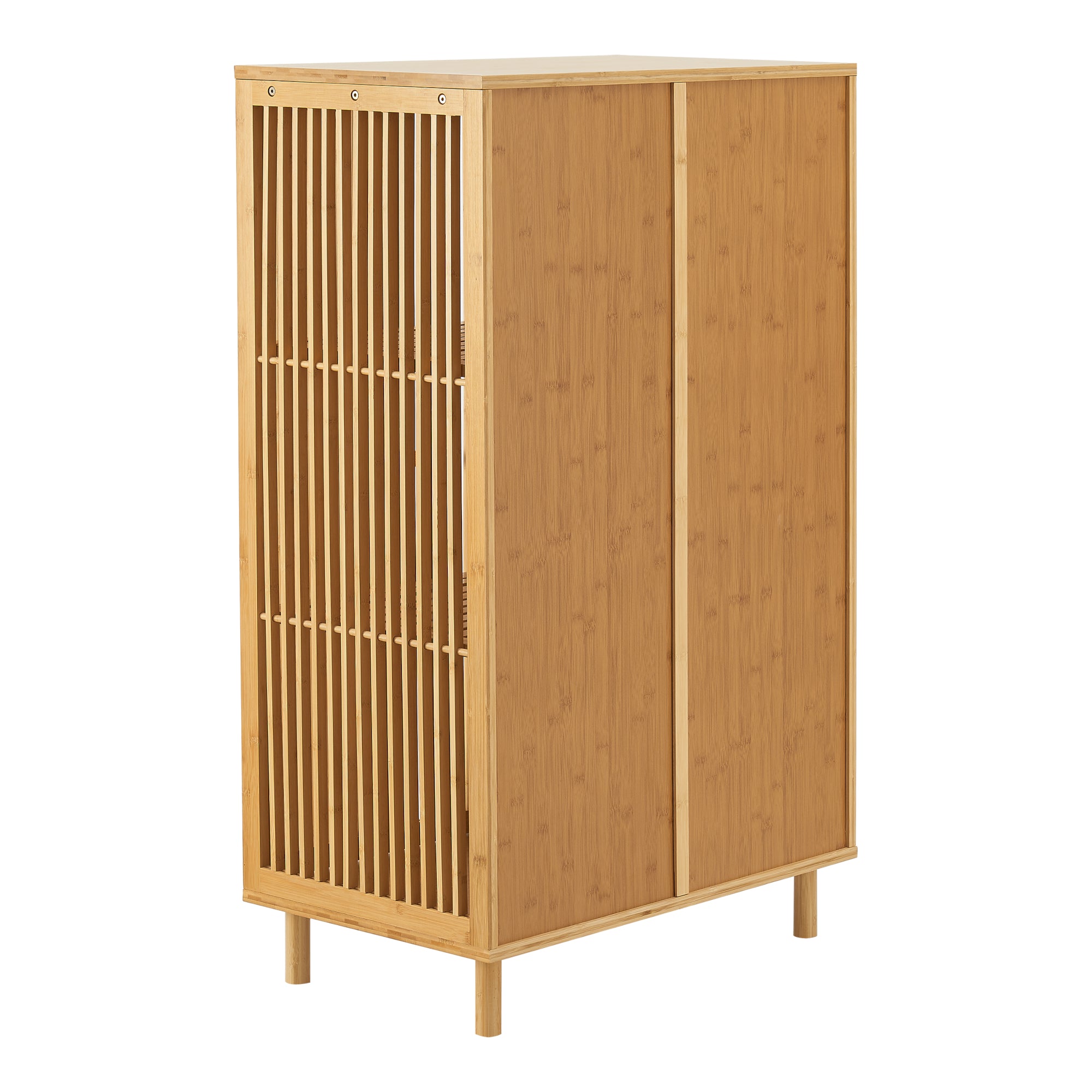 Armadio Grong a 2 Ante Credenza Bassa 110 x 66 x 40 cm Bambù Naturale [en.casa]