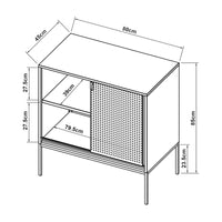 Credenza Eidsvoll in Acciaio con Anta Scorrevole 85 x 80 x 45 cm Verde [en.casa]