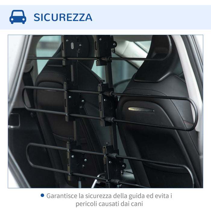 Griglia Divisoria per Auto 89-150x76-124 cm in Acciao Nero