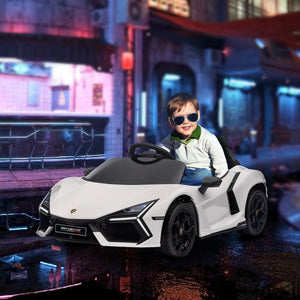 Macchina Elettrica per Bambini Licenza Lamborghini Revuelto 12V Guida Manuale e Telecomando Bianco