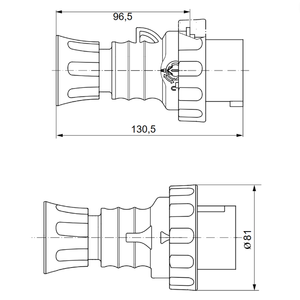 Spina mobile diritta industriale rossa 3p+t 16a trifase 380v ip67 gw60030h