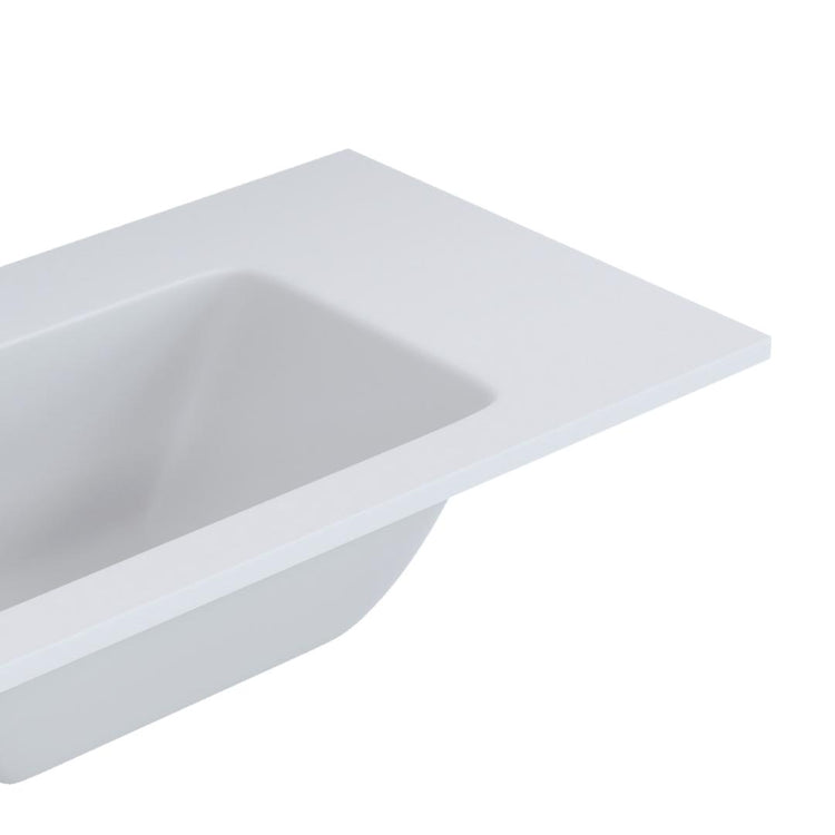 Lavabo ad incasso mineral marmo colore bianco opaco mobile composizione bagno *** misure 81x46 cm, confezione 1