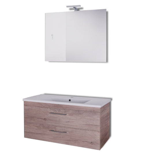 Mobile da bagno sospeso spring corda con lavabo specchio made in italy *** misure l65xp47xh50 cm, confezione 1