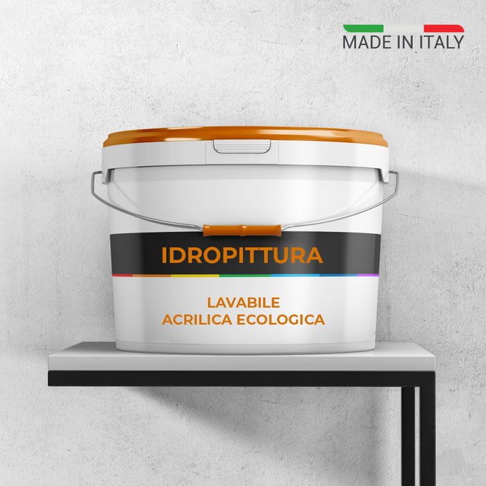 Idropittura lavabile ecologica murale acrilica bianco per interni ad acqua *** formato kg 5, confezione 1