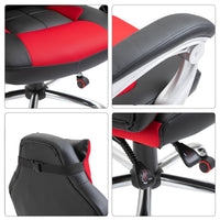 Sedia da Gaming Ergonomica 67x69x118-127 cm in Similpelle Rosso e Nero