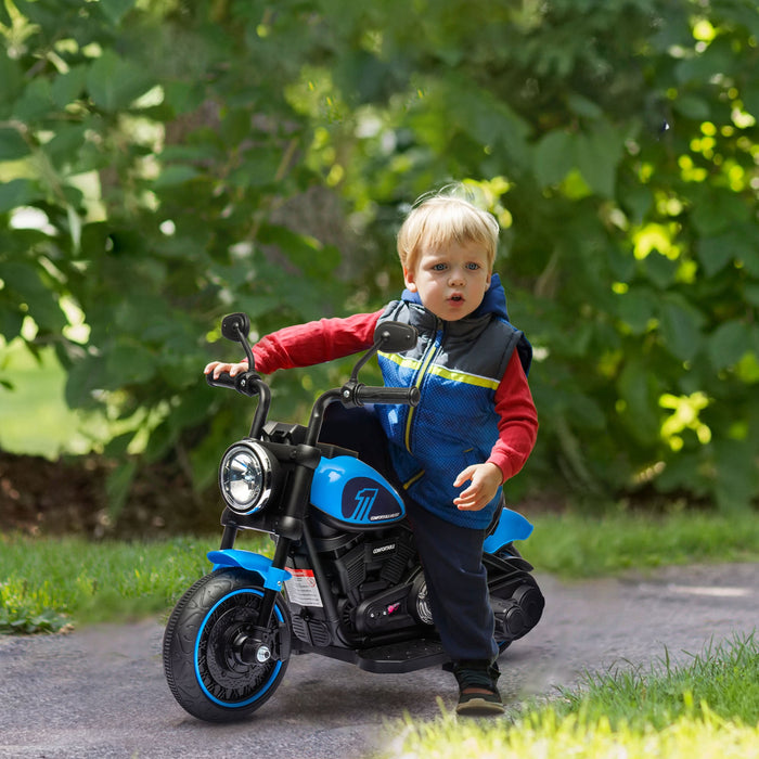 Moto Elettrica per Bambini 6V Blu e Nero