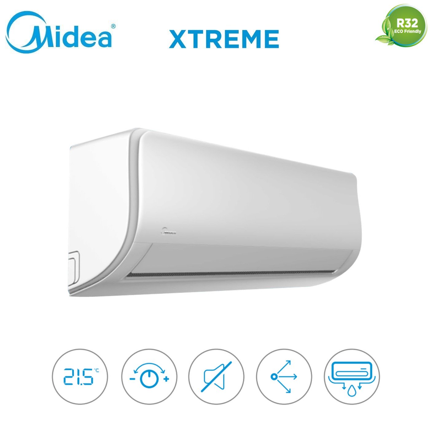 Climatizzatore Condizionatore Midea Penta Split Inverter serie XTREME 9+9+12+12+12 con M5O-42FN8-Q R-32 Wi-Fi Integrato 9000+9000+12000+12000+12000 - Novità