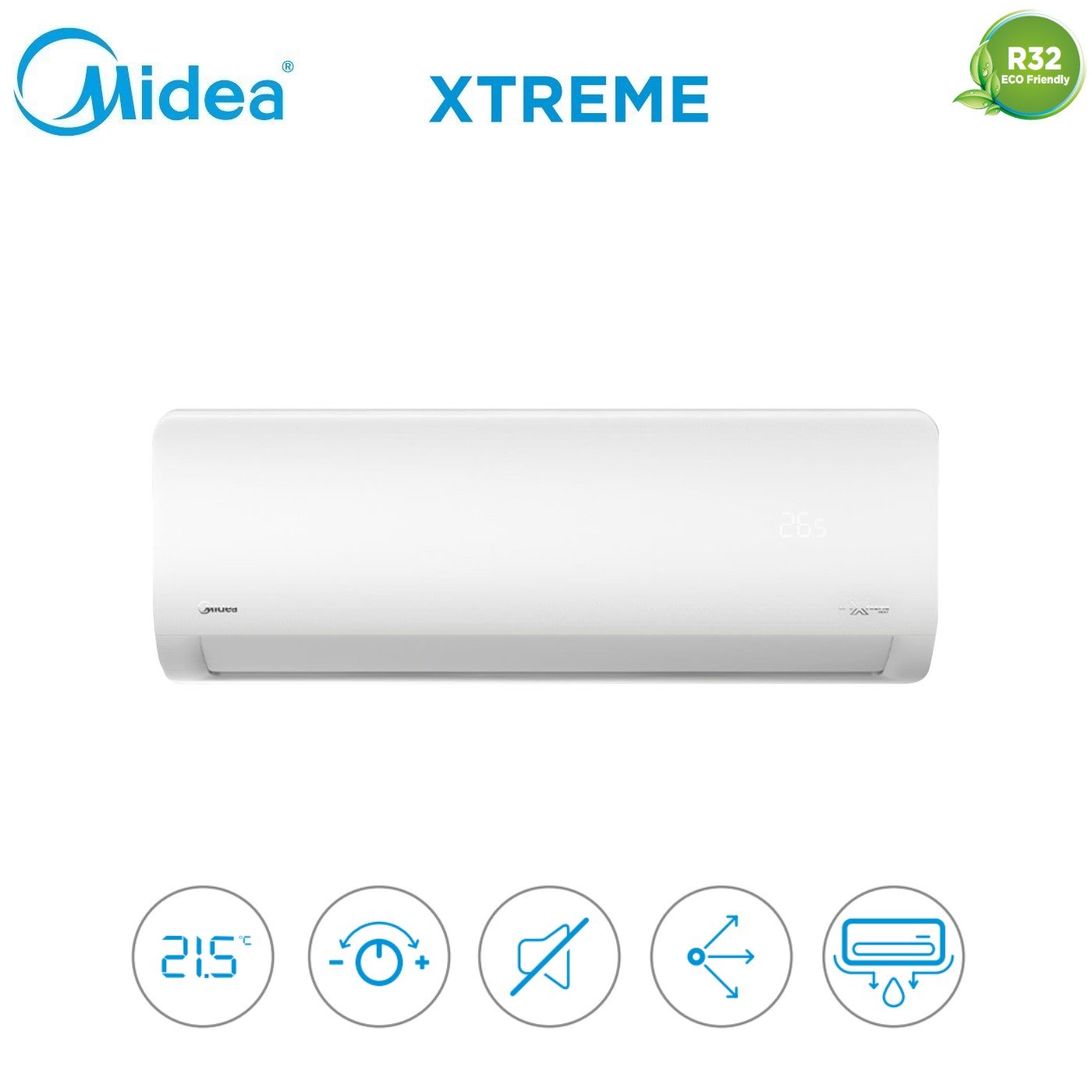 Climatizzatore Condizionatore Midea Penta Split Inverter serie XTREME 9+9+12+12+12 con M5O-42FN8-Q R-32 Wi-Fi Integrato 9000+9000+12000+12000+12000 - Novità