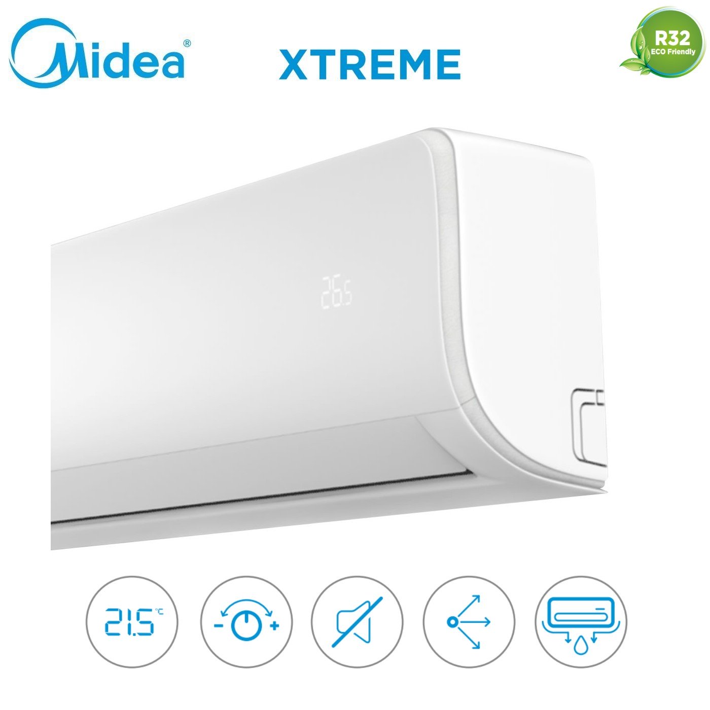 Climatizzatore Condizionatore Midea Penta Split Inverter serie XTREME 9+9+12+12+12 con M5O-42FN8-Q R-32 Wi-Fi Integrato 9000+9000+12000+12000+12000 - Novità