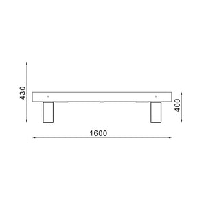 Panca da giardino modello roma in acciaio lunghezza 160 cm