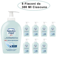 Neutromed detergente per mani con antibatterico 8 flaconi da 300 ml ciascuno