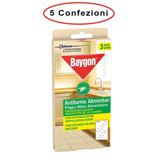 Baygon antitarme alimentari protezione cucina 5 confezioni da 3 trappole