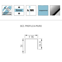 Ix box shower lato fisso calla lf116 cristallo 6 millimetri chrome *** misure 87-89xh195 cm trasparente, confezione 1