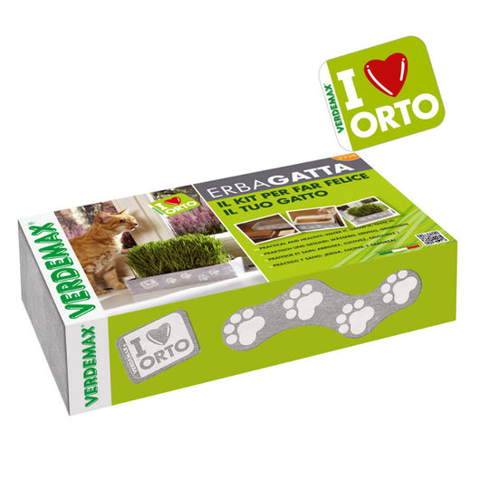 Kit erba gatta catnip con terriccio e semi in cucina, sul davanzale o dove vuoi tu